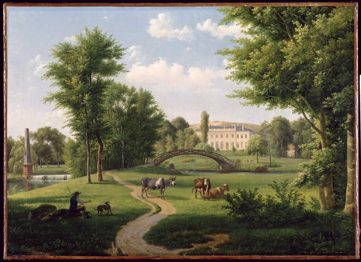 Uitzicht op het Kasteel van Villiers-Saint-Paul, nabij Senlis door Alexandre Hyacinthe Dunouy