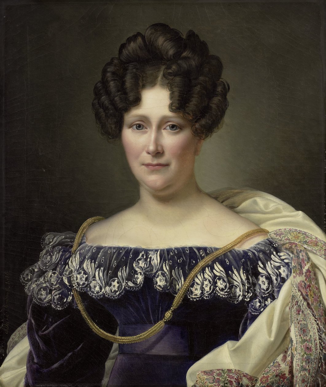 Johanna Henriette Engelen (1789-1878), tweede vrouw van Daniel Francis Schas door Alexandre Jean Dubois Drahonet (signed by artist)