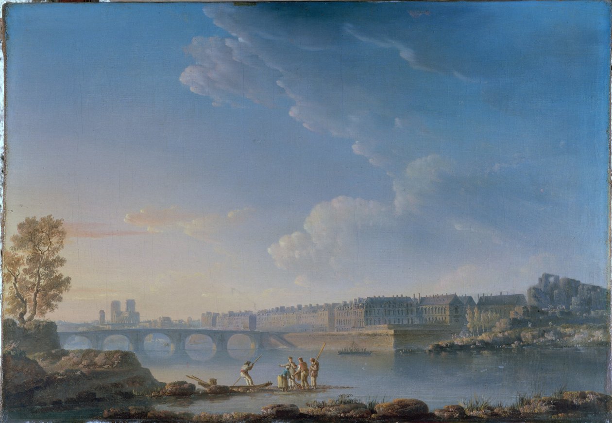 De Pont de la Tournelle, het Île Saint-Louis, het Île Louviers, ca. 1780 door Alexandre Jean Noel
