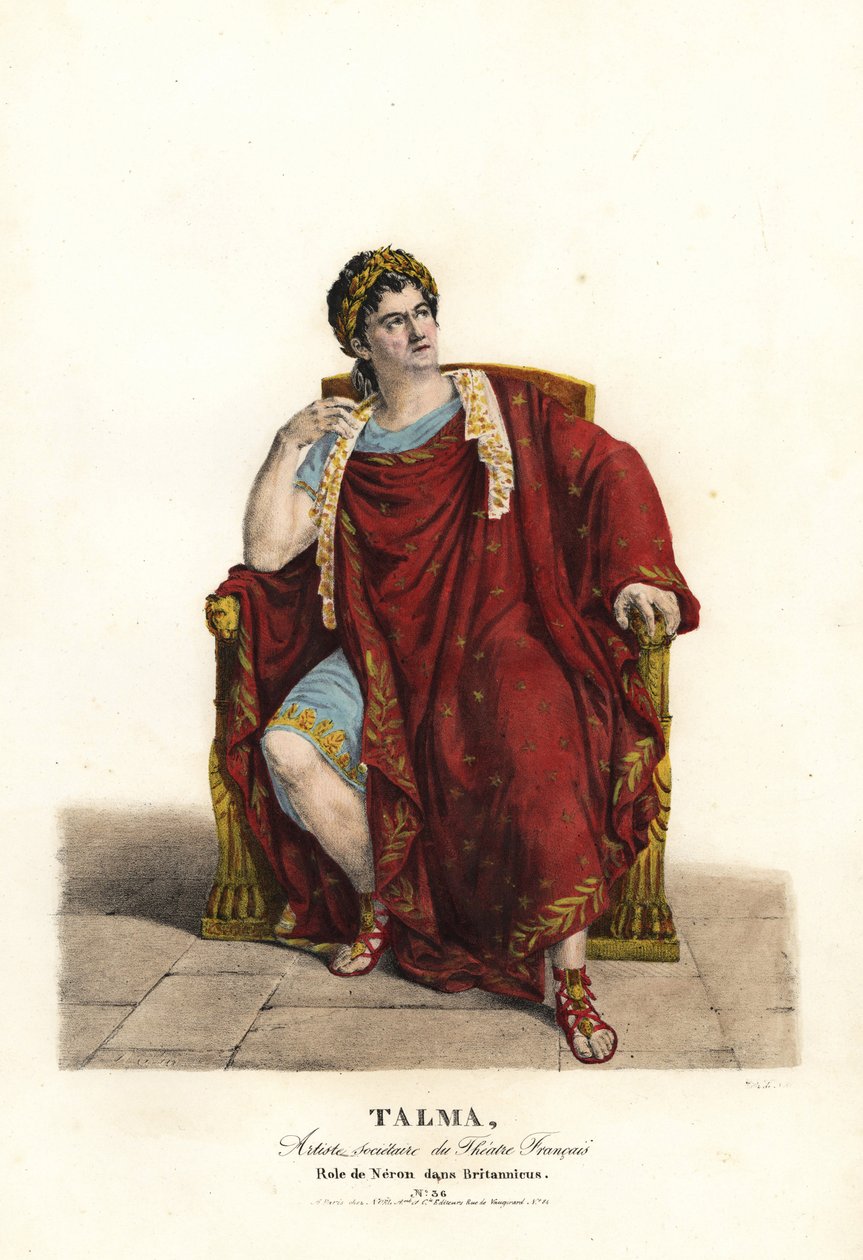 François Joseph Talma als Nero in Britannicus van Jean Racine, Théâtre Français door Alexandre Marie Colin