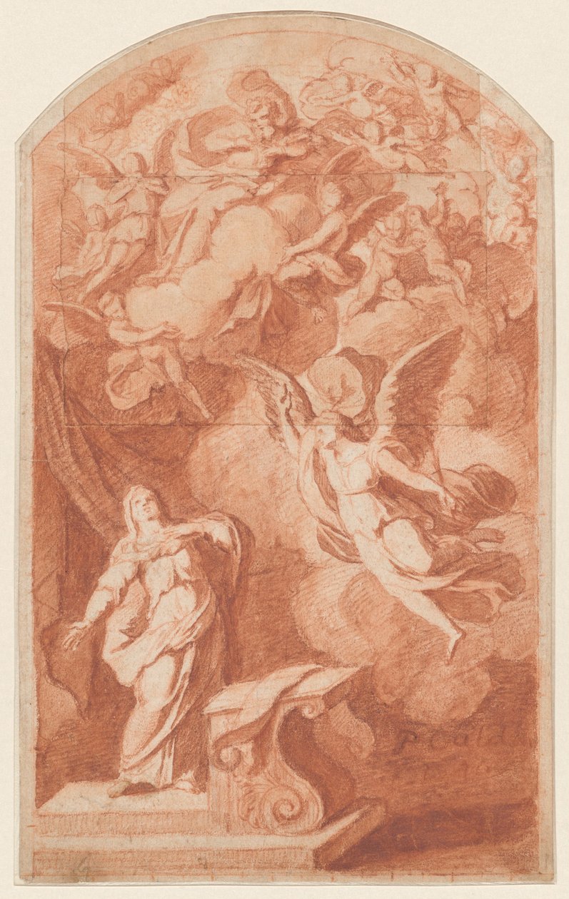 De Annunciatie, ca. 1690 (rood krijt) door Alexandre Ubeleski