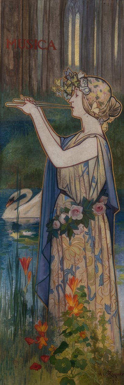 Allegorie van de muziek door Alexandre de Riquer