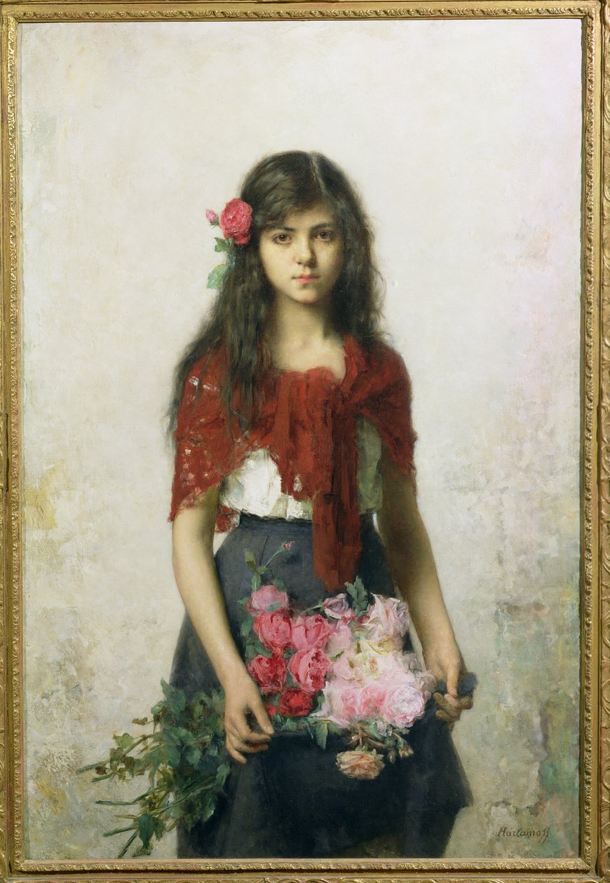 De Bloemenverkoper door Alexei Alexevich Harlamoff