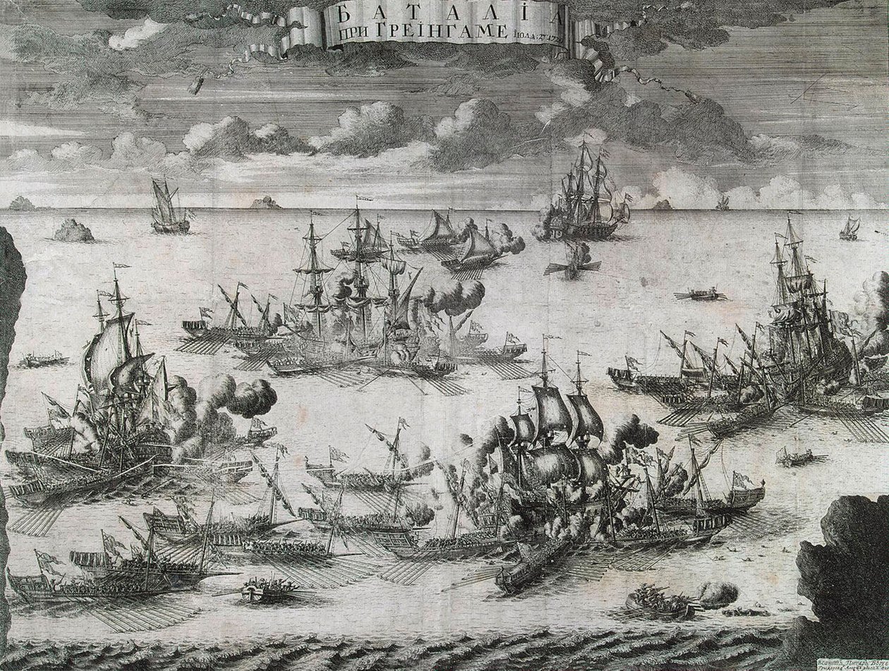 De slag bij Grengam op 27 juli 1720, 1721 door Alexei Fyodorovich Zubov