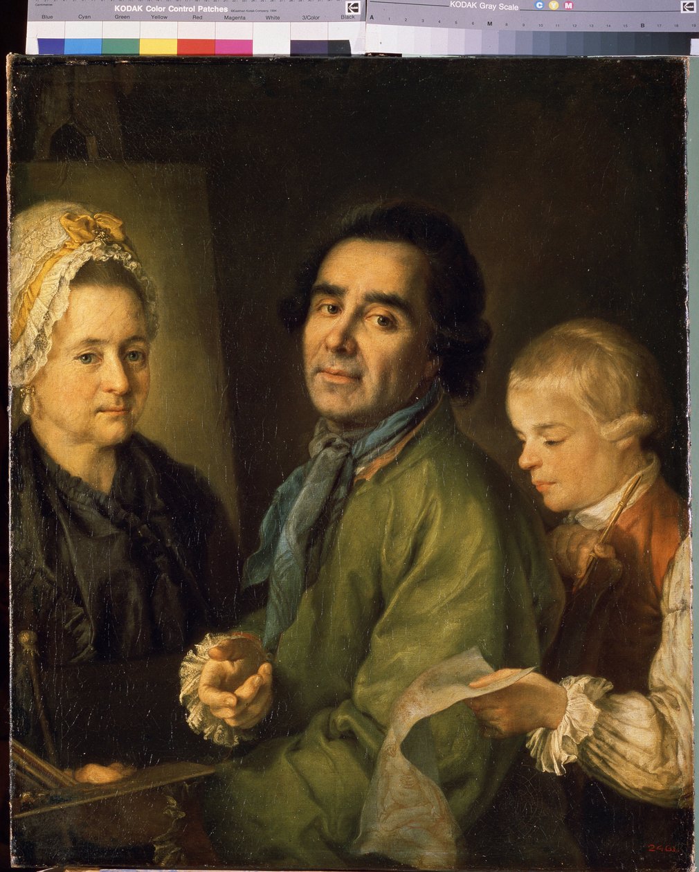 Portret van de kunstenaar Alexei P. Antropov met zijn zoon door Alexei Petrovich Antropov