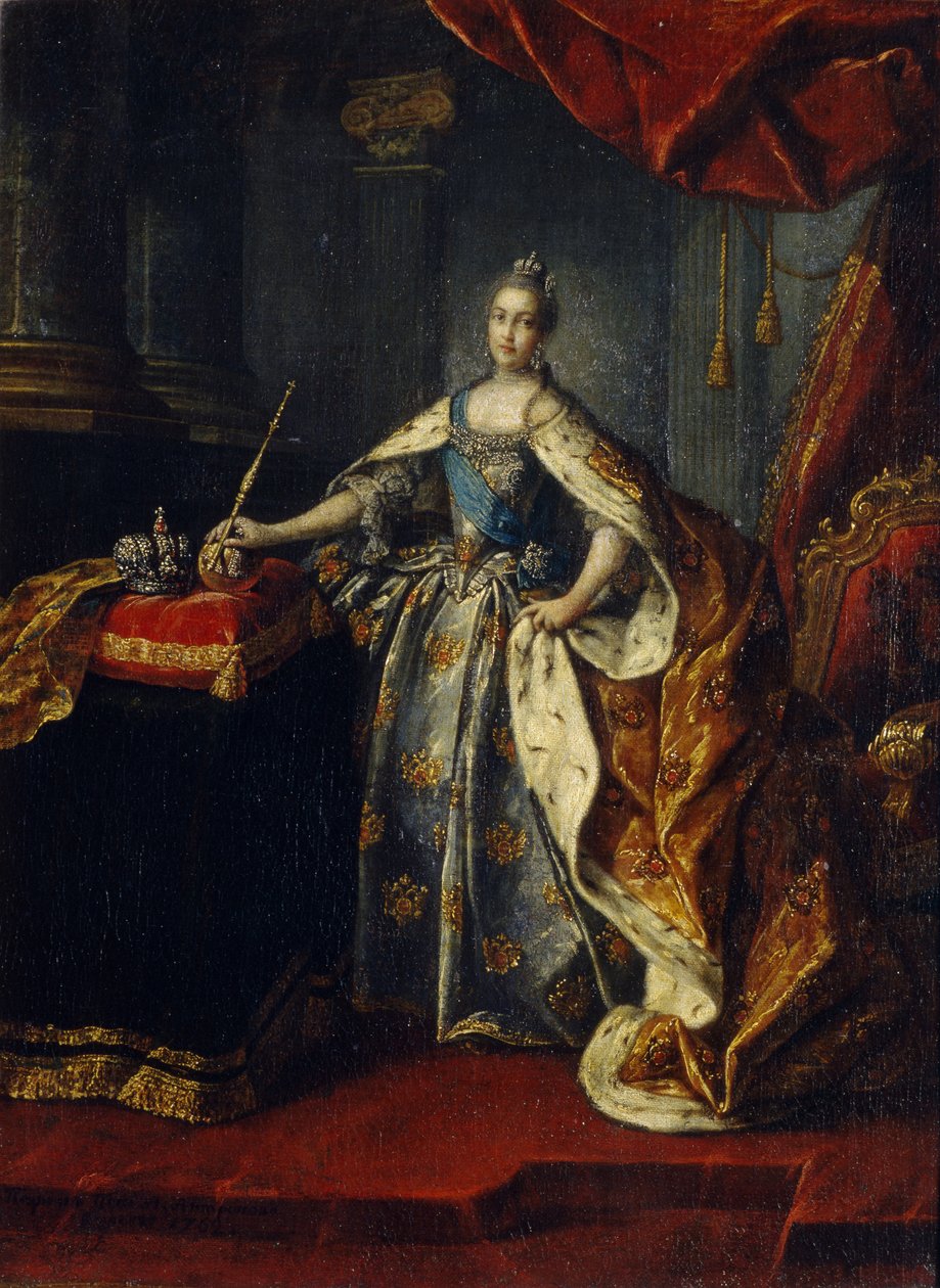 Portret van keizerin Catharina II 1729-1796, 1762 door Alexei Petrovich Antropov