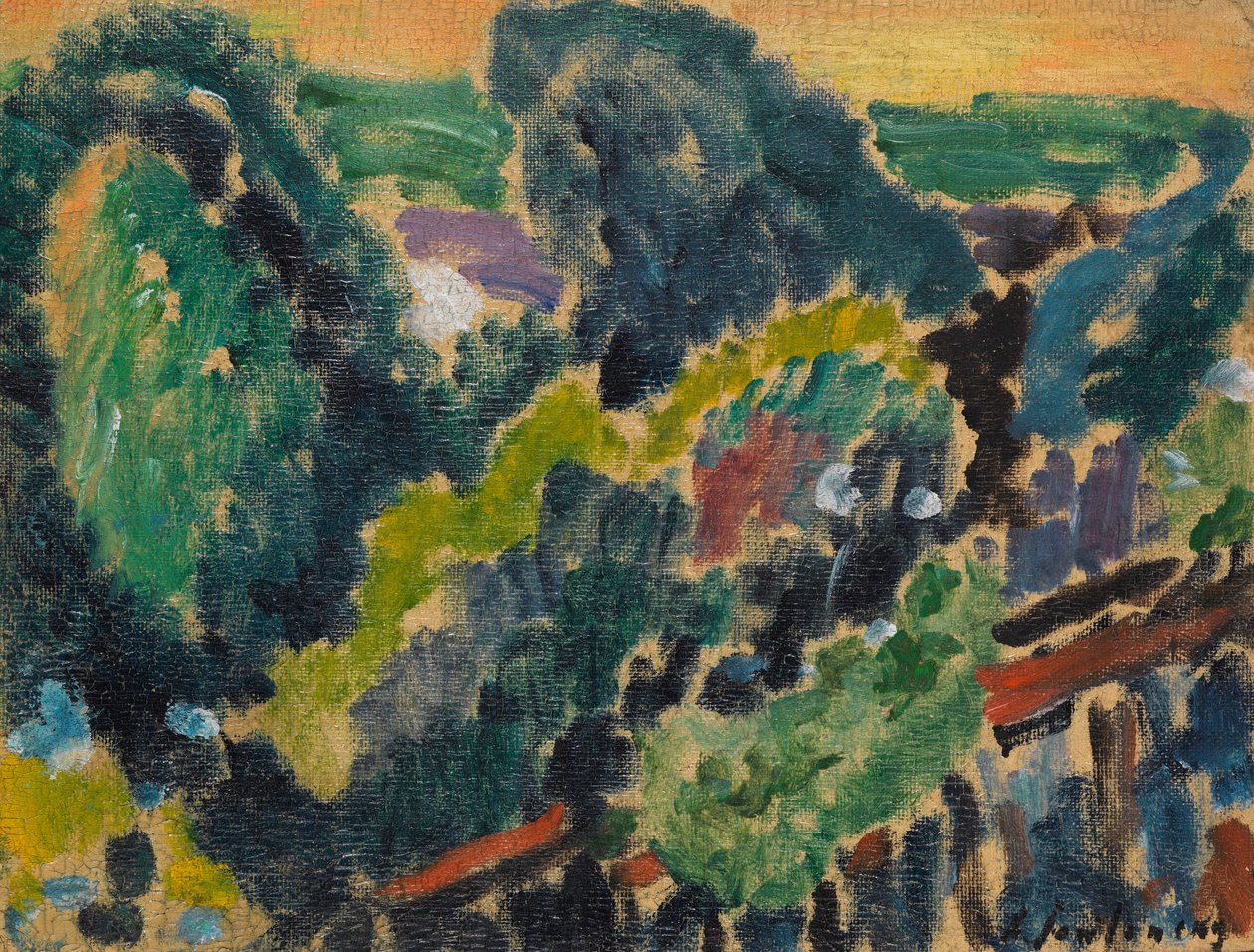 Landschap bij het Meer van Genève door Alexej von Jawlensky