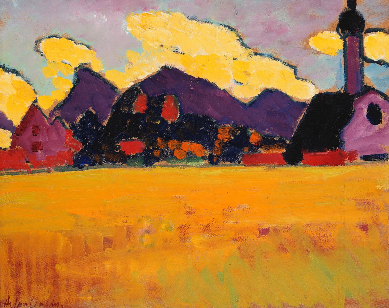 Landschap bij Murnau door Alexej von Jawlensky