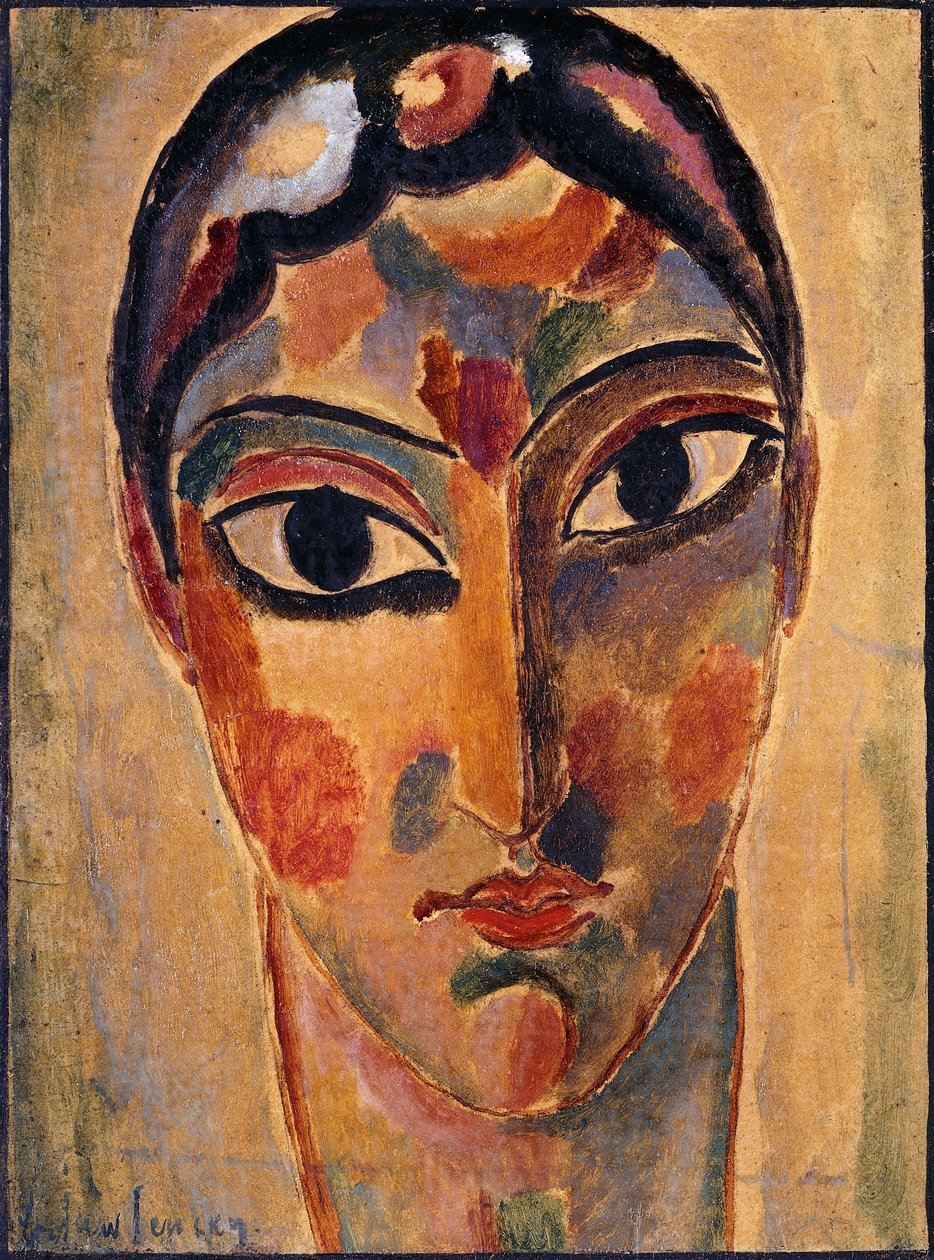 Mystiek Hoofd: Hoofd Ascona; Mystischer Kopf: Asconeser Kopf, 1918 door Alexej von Jawlensky