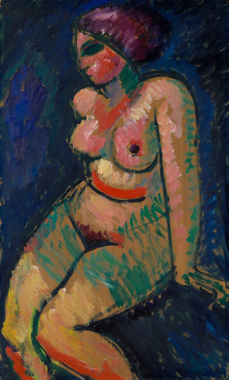 Zittend vrouwelijk naakt door Alexej von Jawlensky