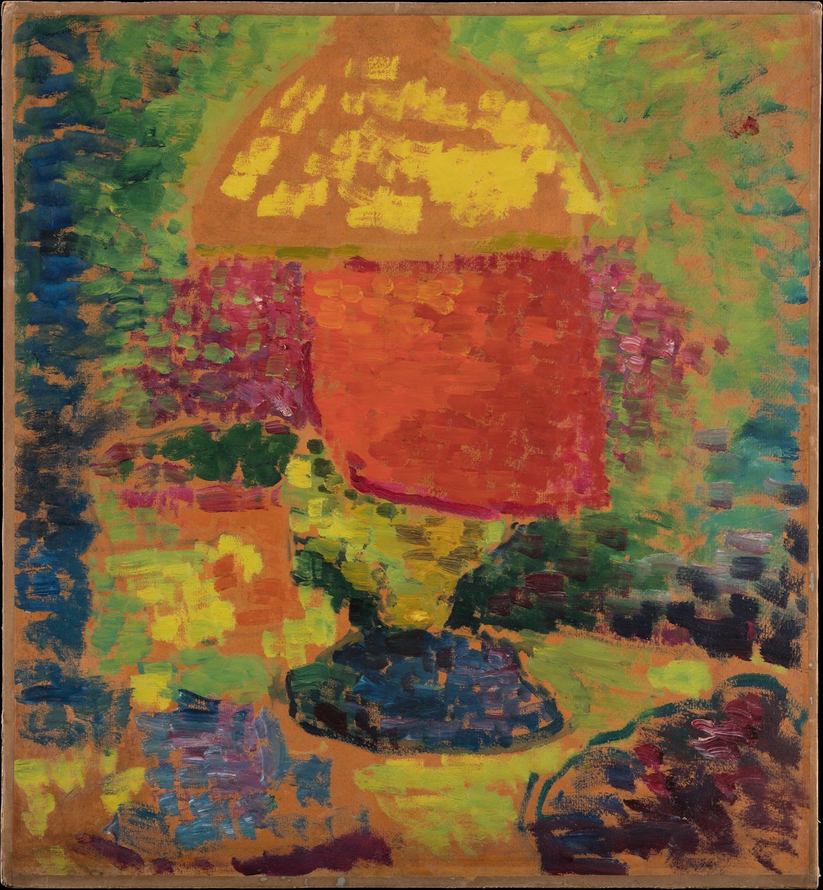 Stillleben mit Petroleumlampe door Alexej von Jawlensky