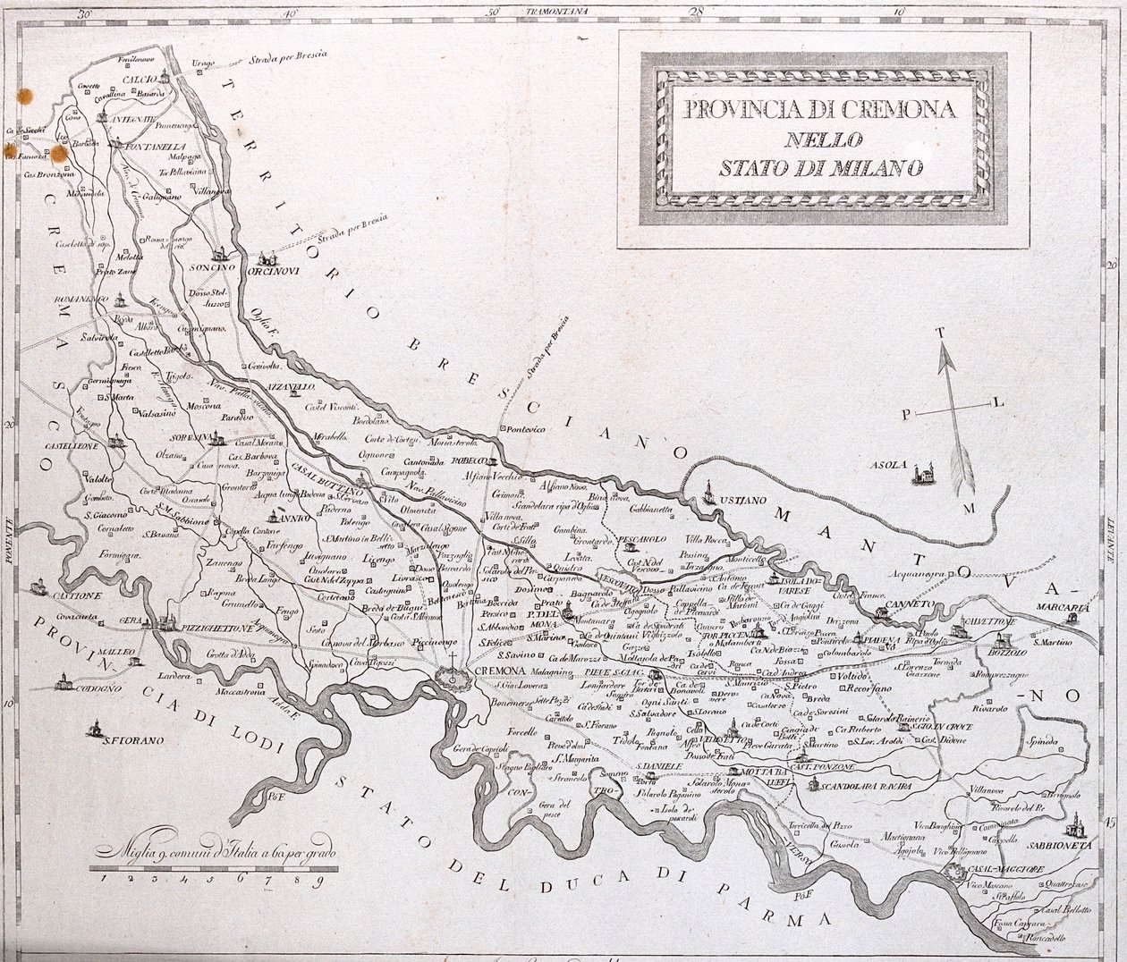 Cremona, Lodi, Mantova, Parma en Brescia, Italië - door A door Alexis Hubert Jaillot