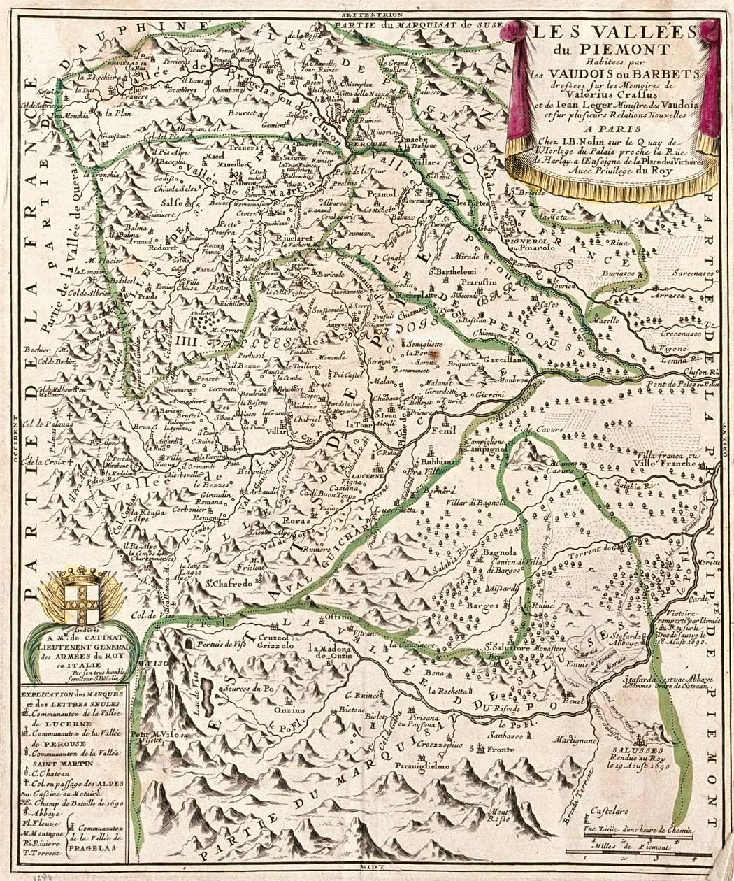 Piemont vallei, Italië - door A door Alexis Hubert Jaillot