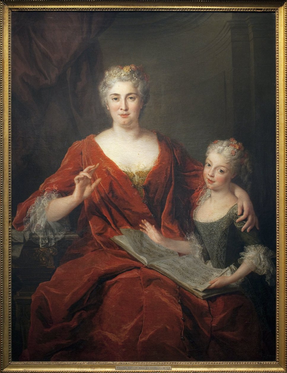 Madame de la Sablonniere en haar dochter door Alexis-Simon Belle