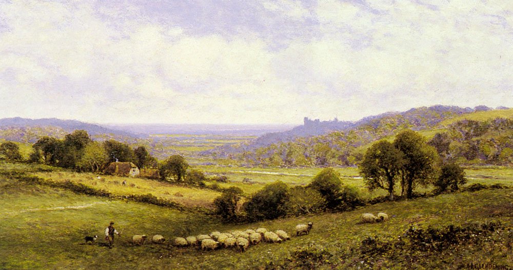Sussex, met Arundel Kasteel in de Verte door Alfred Augustus Glendening