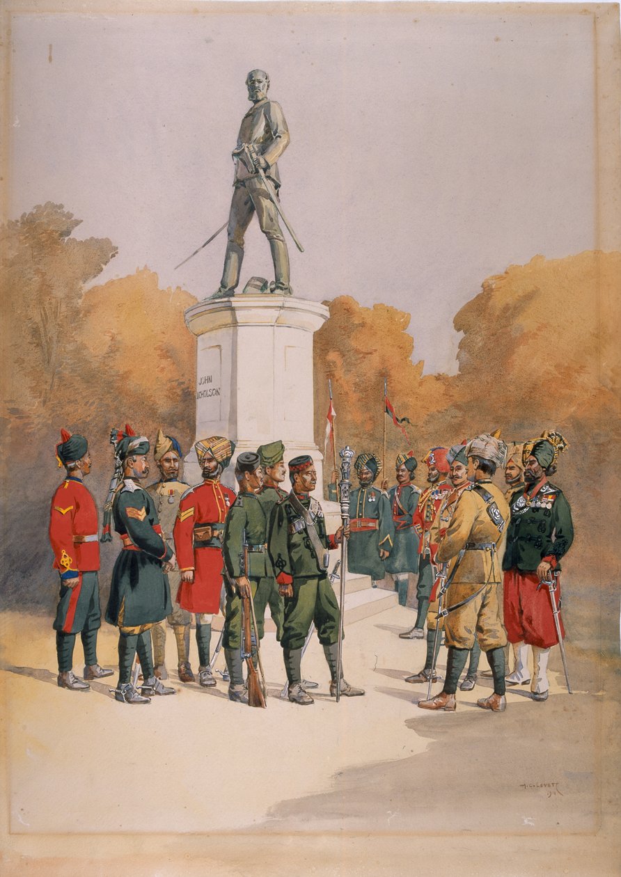 Corps aanwezig bij het beleg en de aanval op Delhi, 1857, 1911 door Alfred Crowdy Lovett