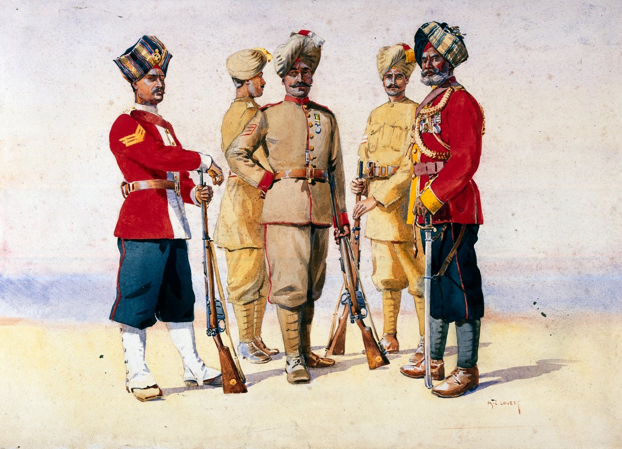 Soldaten van verschillende regimenten, illustratie voor 
