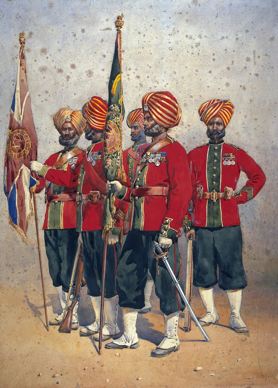 Soldaten van de 15e Ludhiana Sikhs, illustratie voor 
