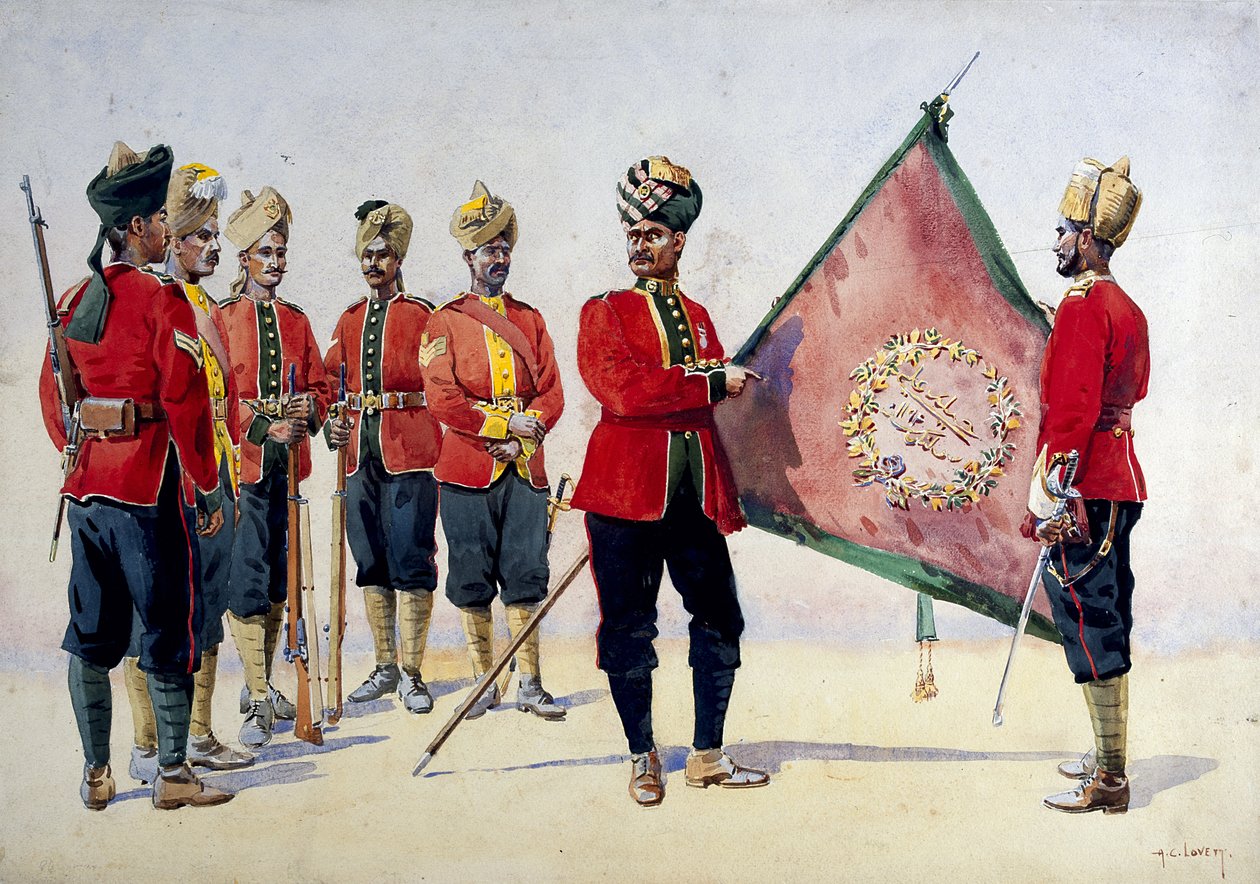 Soldaten van de Carnatic Infanterie, illustratie voor 