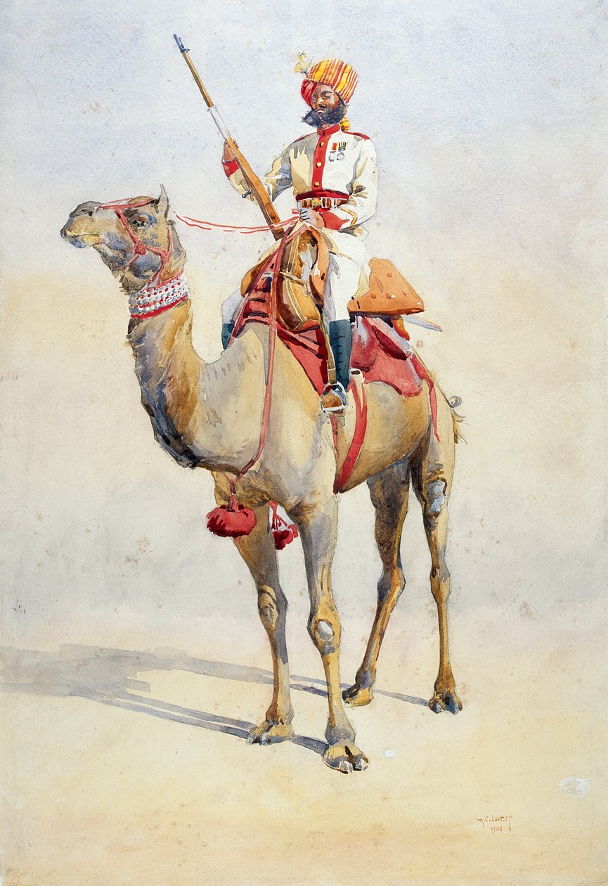 Sowar van het Bikanir Kameelkorps, illustratie voor 