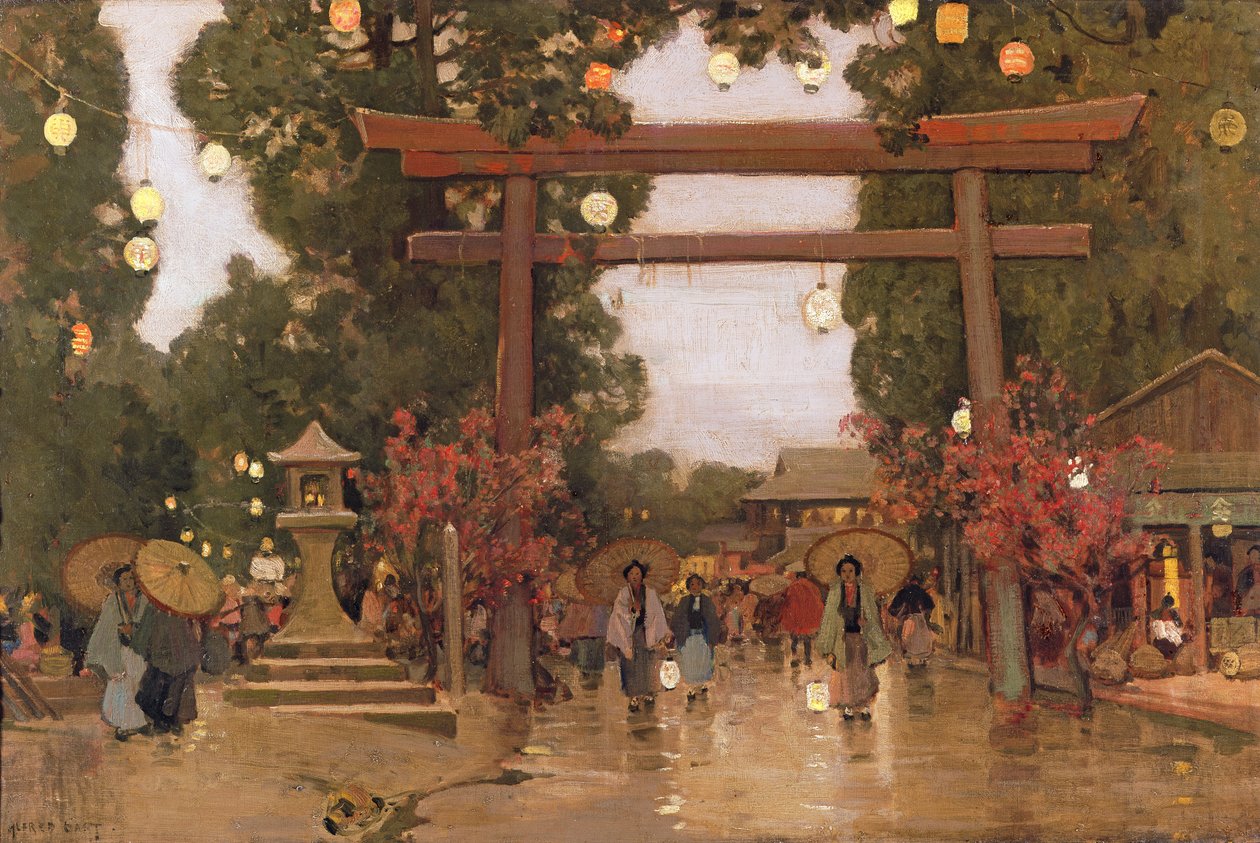 Lente in Japan door Alfred East