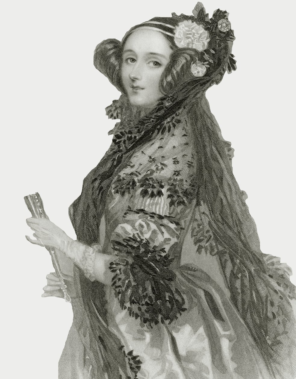 Portret van Augusta Ada King, gravin van Lovelace door Alfred Edward Chalon