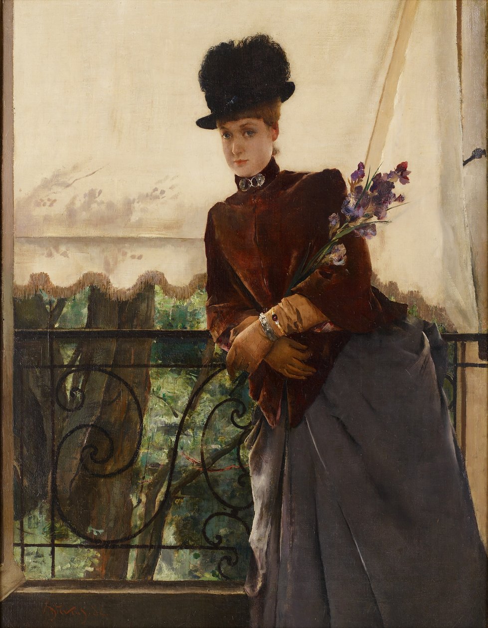 Portret van Mademoiselle Dubois, 1884 door Alfred Emile Stevens