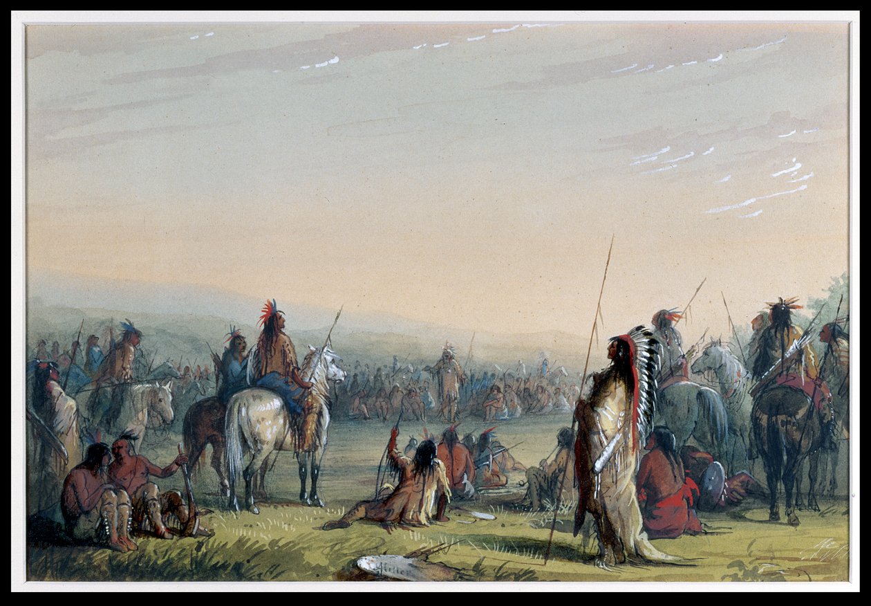 Indiase Raad, 1837 door Alfred Jacob Miller