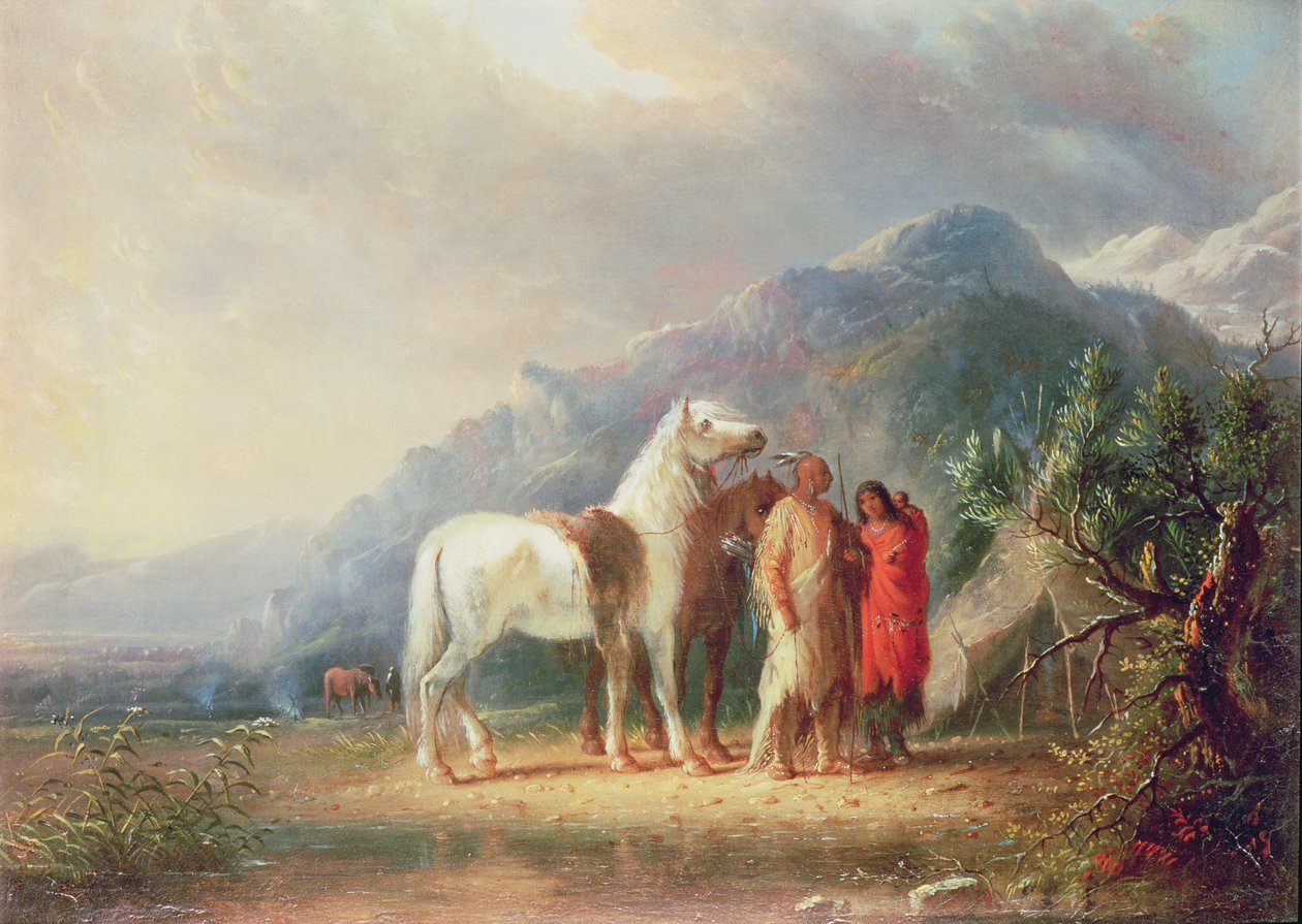 Sioux kampscène door Alfred Jacob Miller