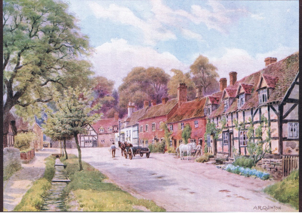 Elmley Cottage, Worcester, uit The Cottages and the Village Life of Rural England gepubliceerd door Dent & Sons Limited, 1912 door Alfred Robert Quinton