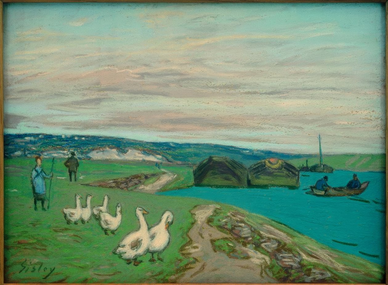 De Ganzenhoedster door Alfred Sisley