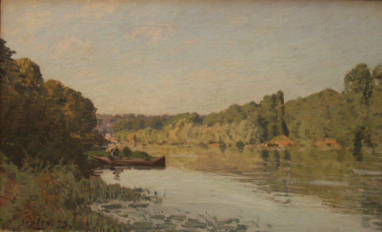 Landschap van Bougival door Alfred Sisley
