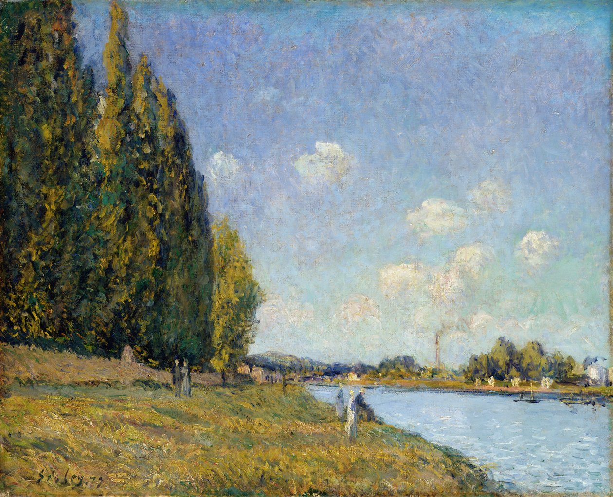 De Seine bij Billancourt, 1879 door Alfred Sisley