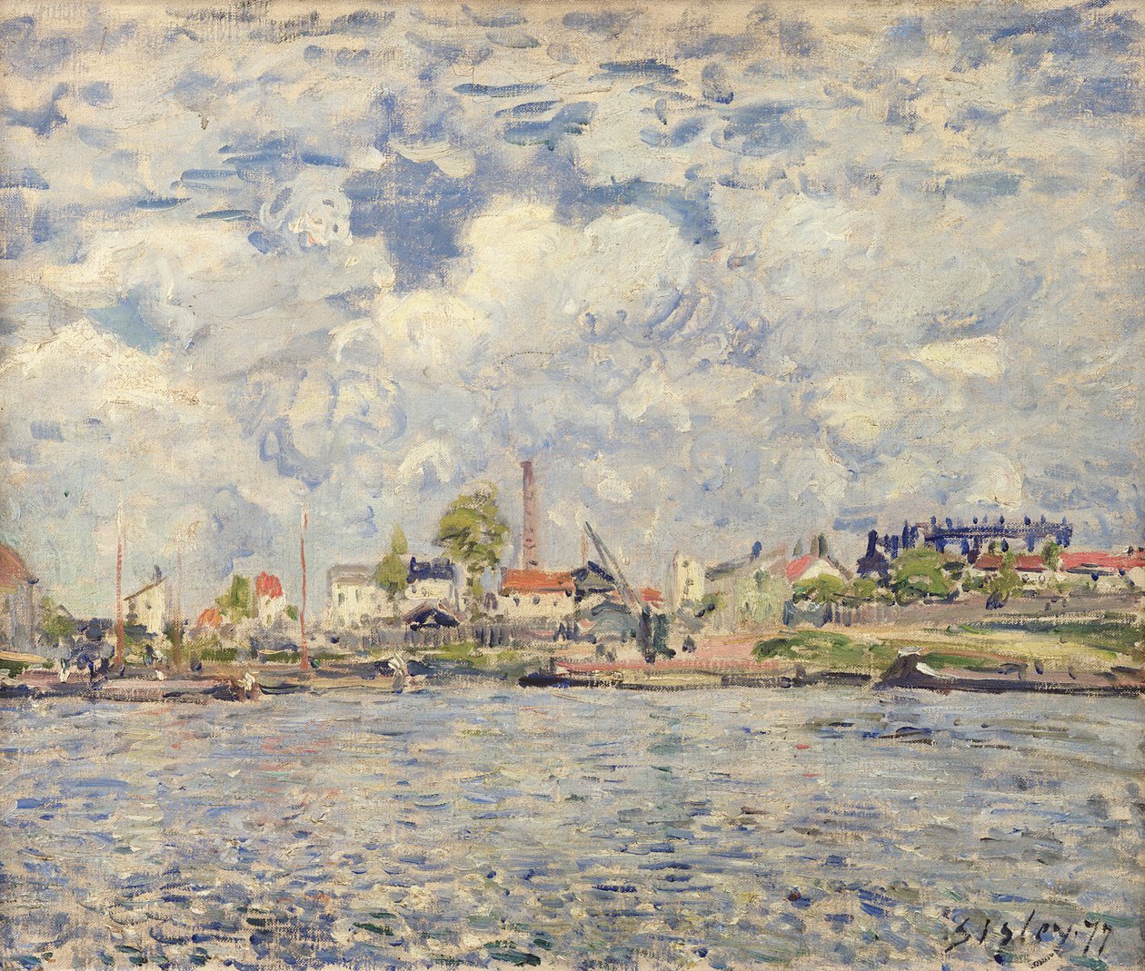 De Seine bij Point du Jour, 1877 door Alfred Sisley