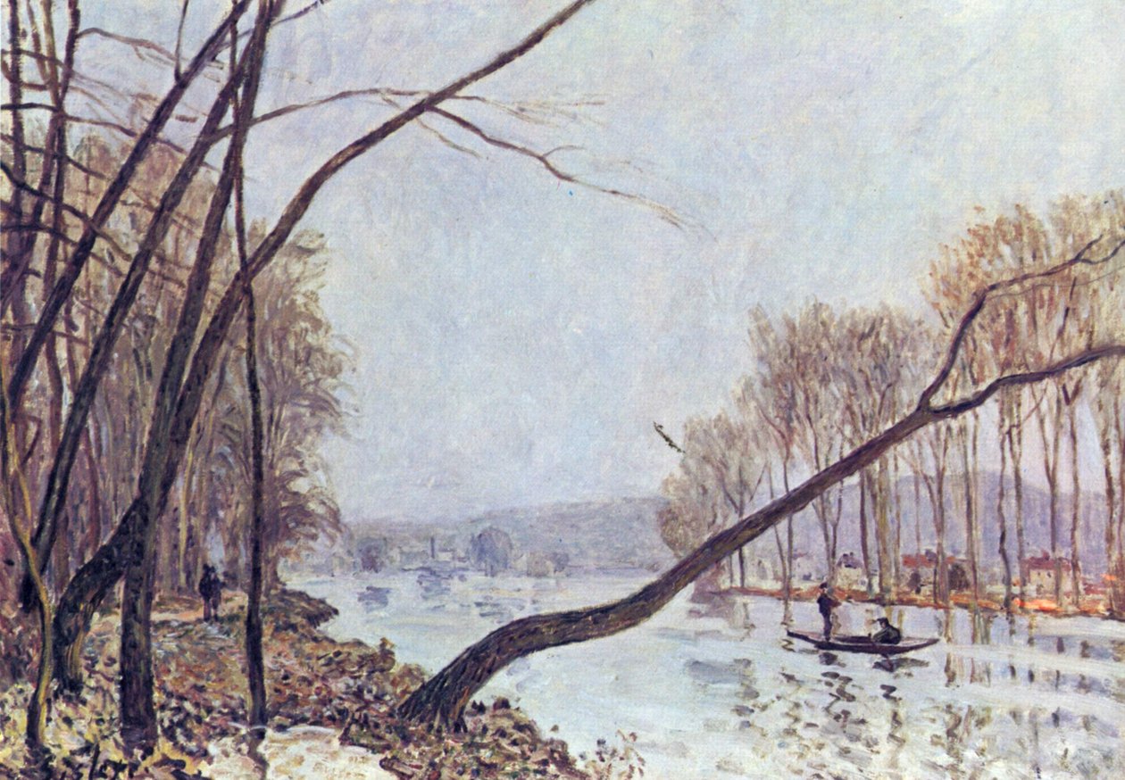 Oever van de Seine in de herfst door Alfred Sisley