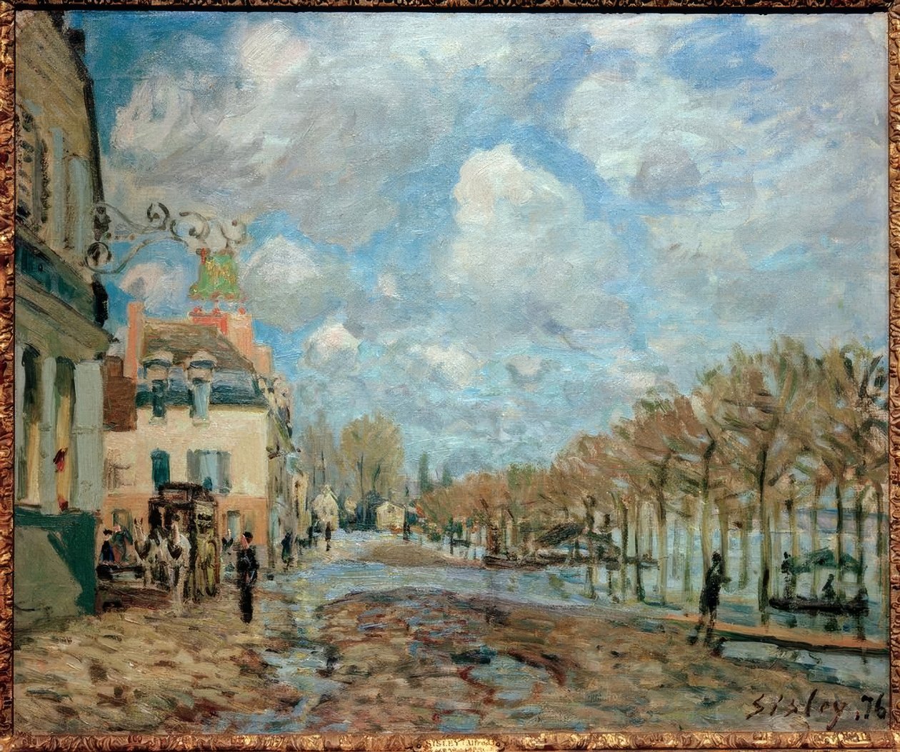 Overstroming in Port-Marly door Alfred Sisley