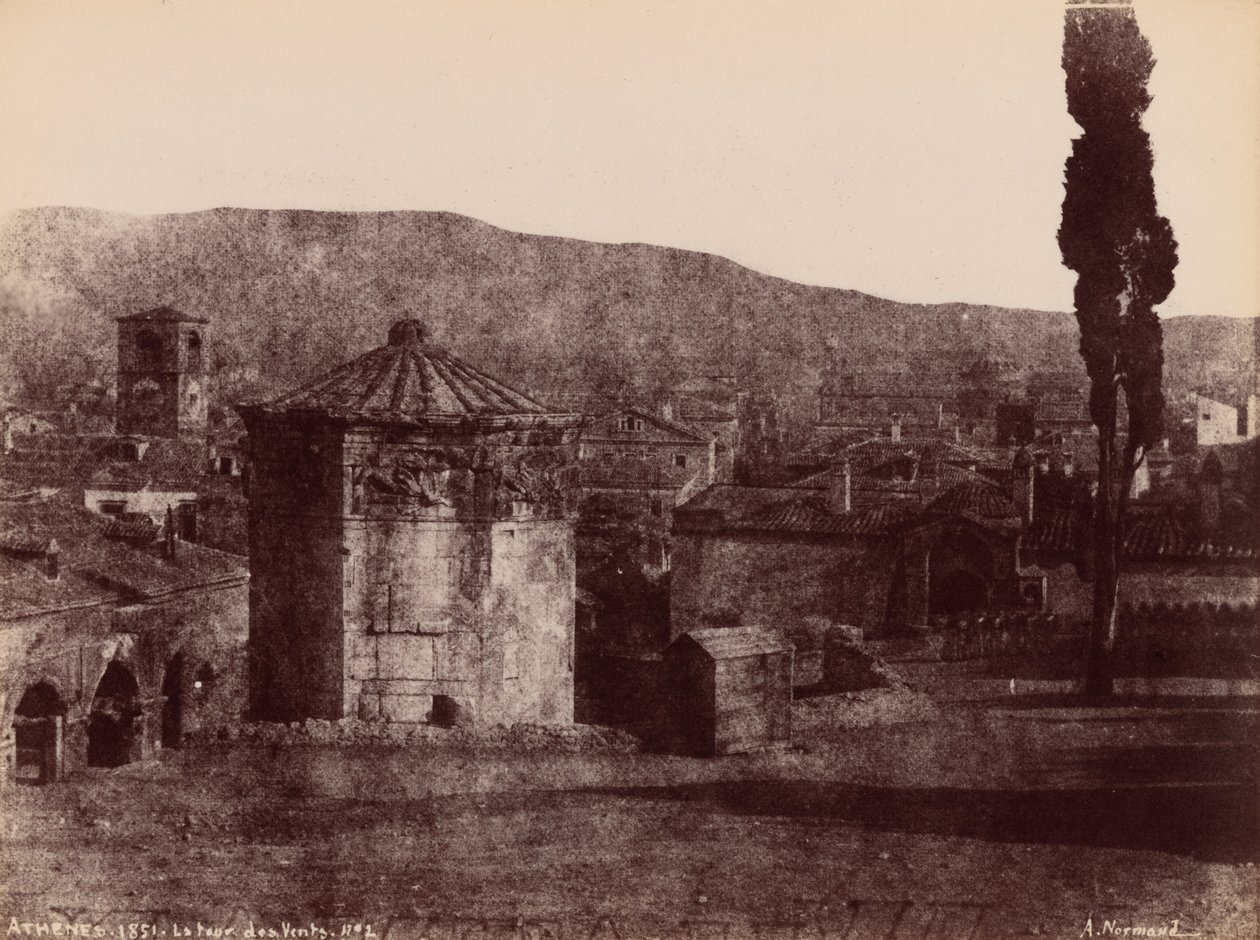 La Tour des Vents, Athenes (De toren van de winden, Athene),1851 (foto) door Alfred Nicolas Normand