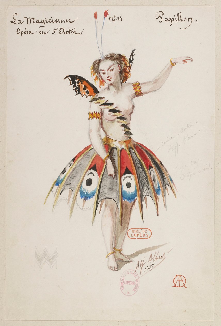 Halévy - La magicienne - kostuummodellen van Alfred Albert - 11. Vlinder door Alfred Albert