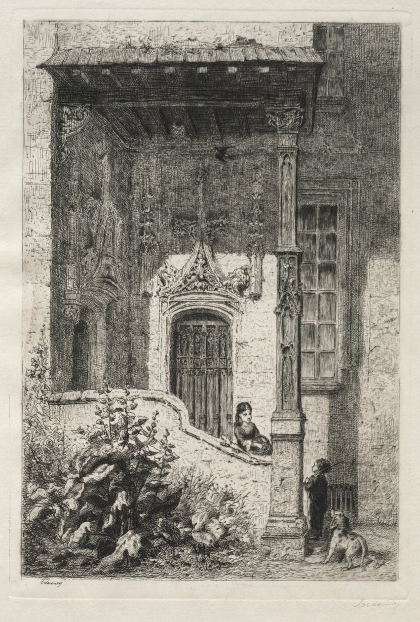 Huis genaamd de Witte Koningin, Rue St. Hippolyte door Alfred Alexandre Delauney