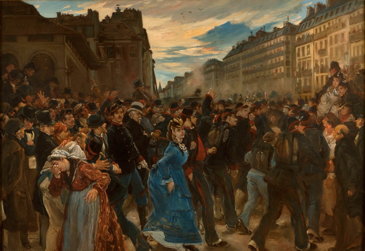 Het vertrek van de Garde mobile in juli 1870, ca. 1879 door Alfred Dehodencq