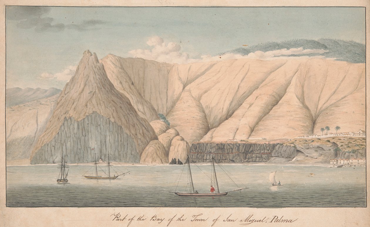 Deel van de baai van de stad San Miguel, La Palma door Alfred Diston