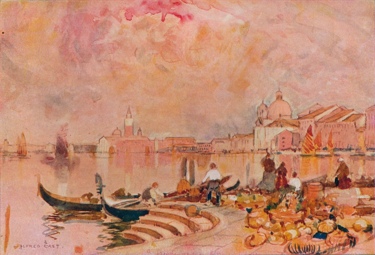 Avondgloed, Venetië, ca. 1895 door Alfred East