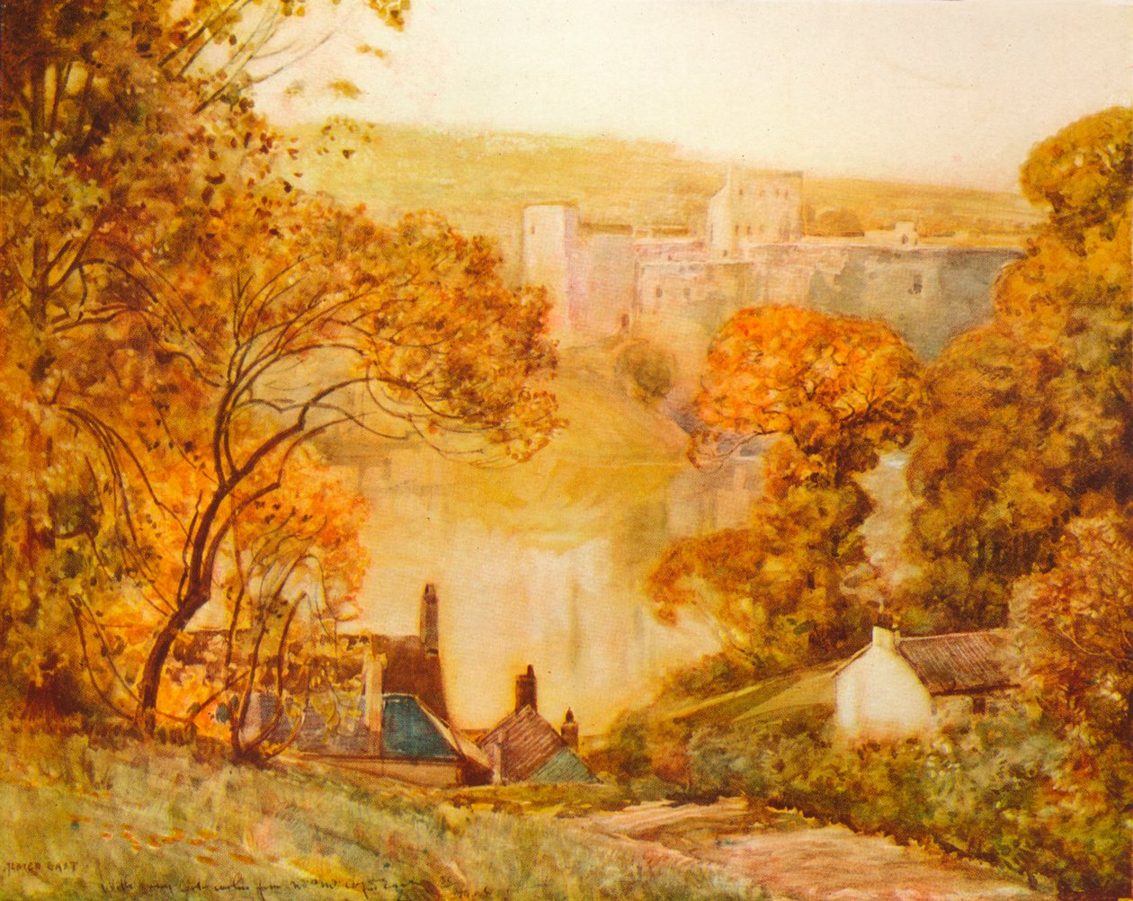 Kasteel Chepstow, aan de Wye, ca. 1910 door Alfred East