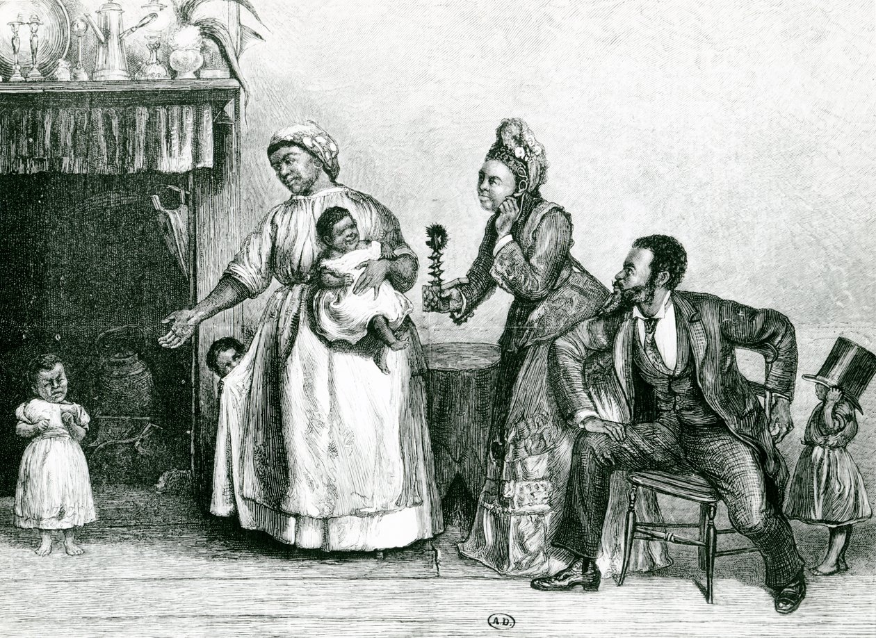 Bezoek van Tante Chloe, 1877 door Alfred Edward Emslie