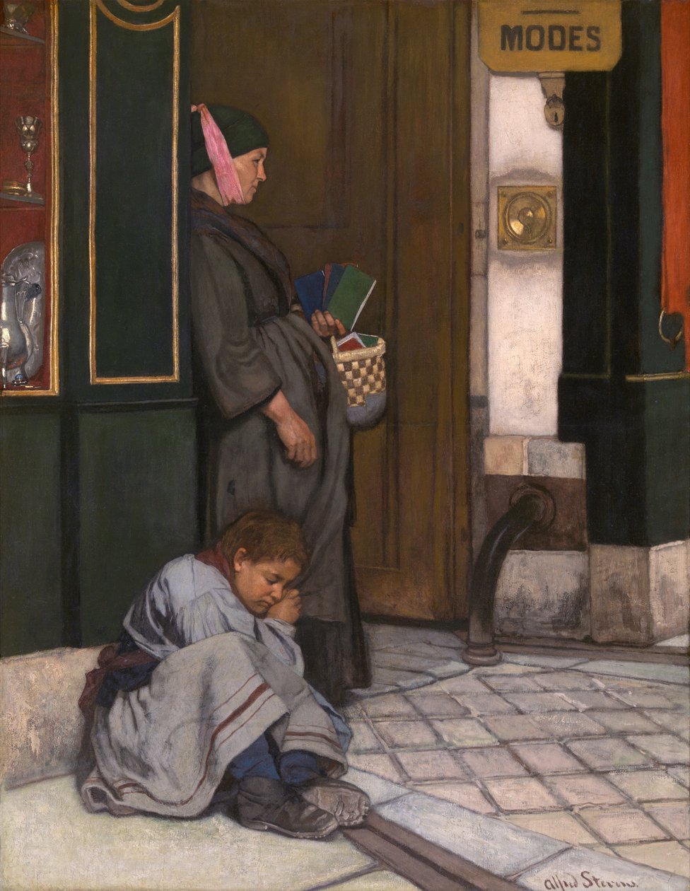 Bedelen gedoogd (olieverf op doek) door Alfred Emile Stevens