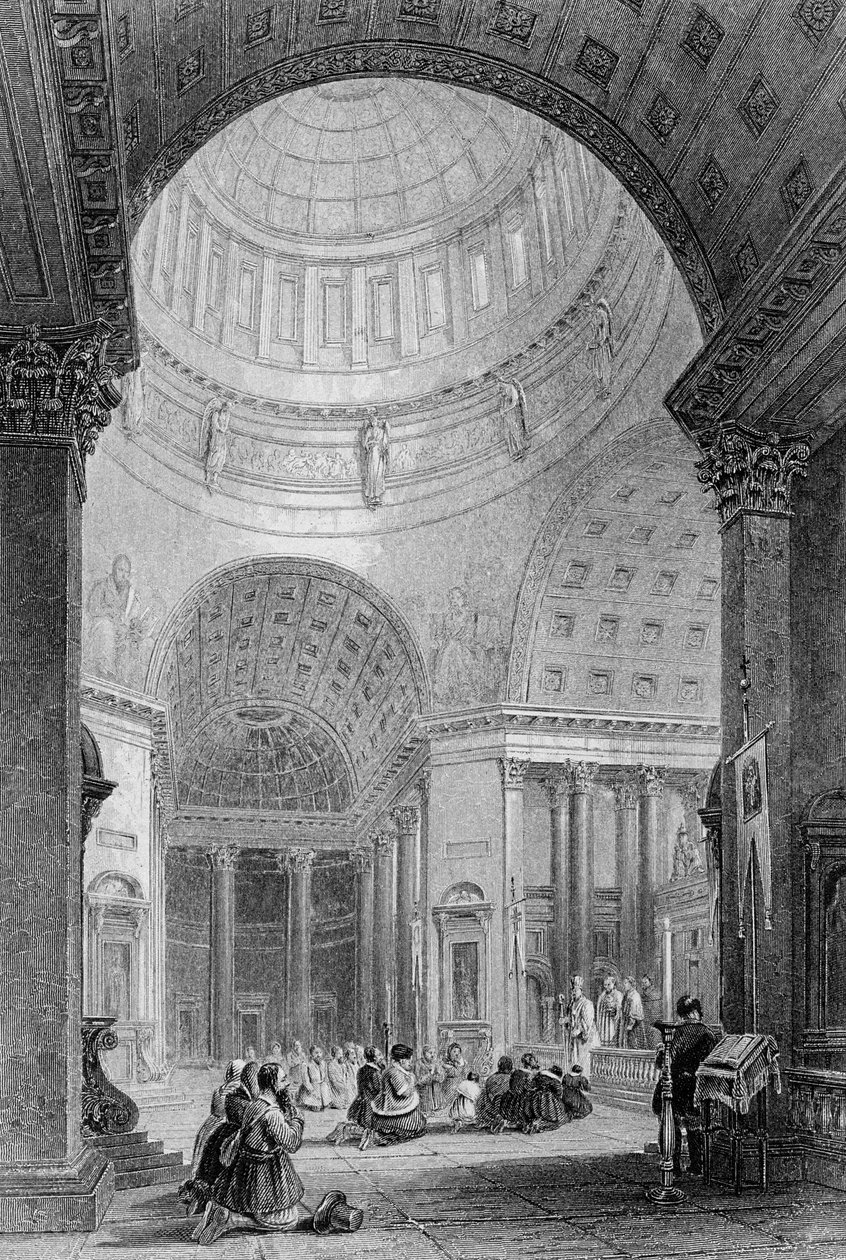 Interieur van de Kazan Kerk, gegraveerd door T. Higham door Alfred Gomersal Vickers