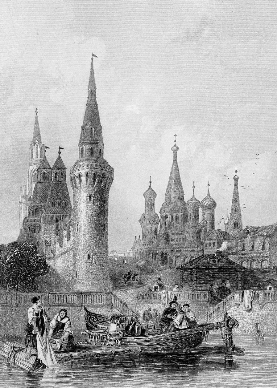 De kerk van Vasili Blagennoi, Moskou, gegraveerd door J. H. Kernot, c.1844 door Alfred Gomersal Vickers