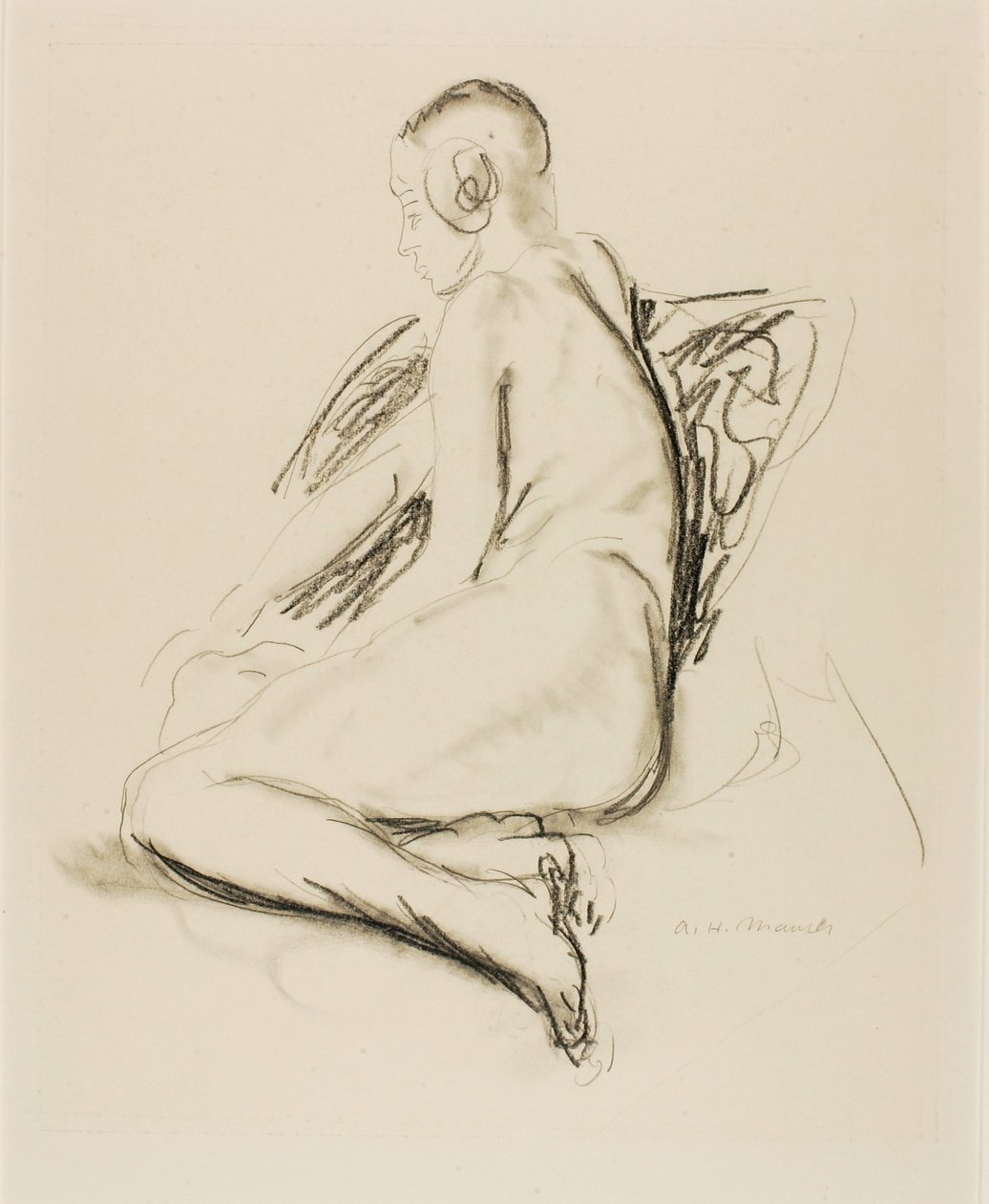 Zittend naakt door Alfred H. Maurer