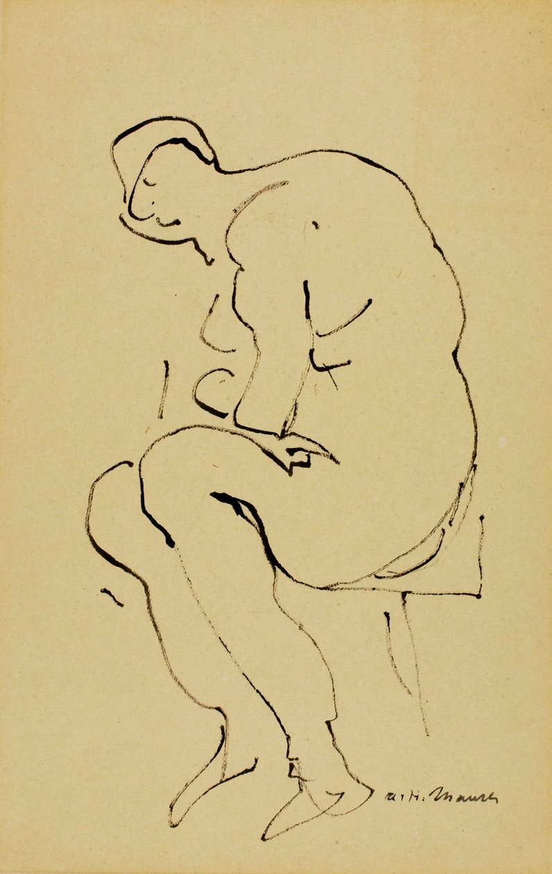 Zittend naakt door Alfred H. Maurer