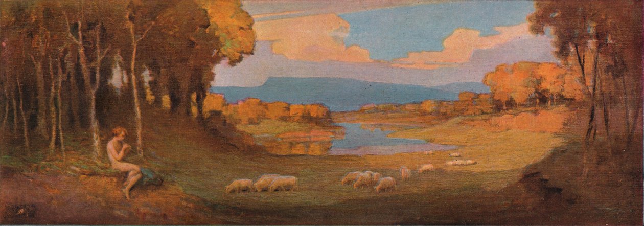 Decoratief Paneel voor een Rozenhouten Piano, ca. 1900, 1903 door Alfred Hartley